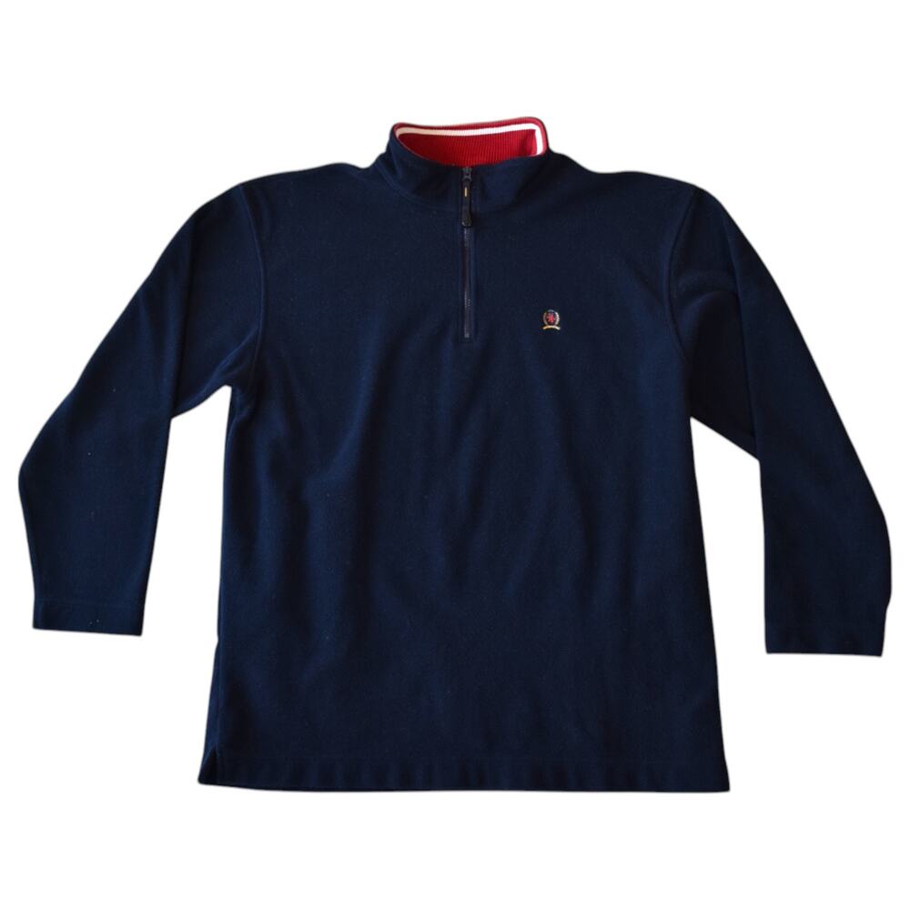 Vintage 90s Tommy Hilfiger Preppy Fleece Quarter Zip Pullover XXL